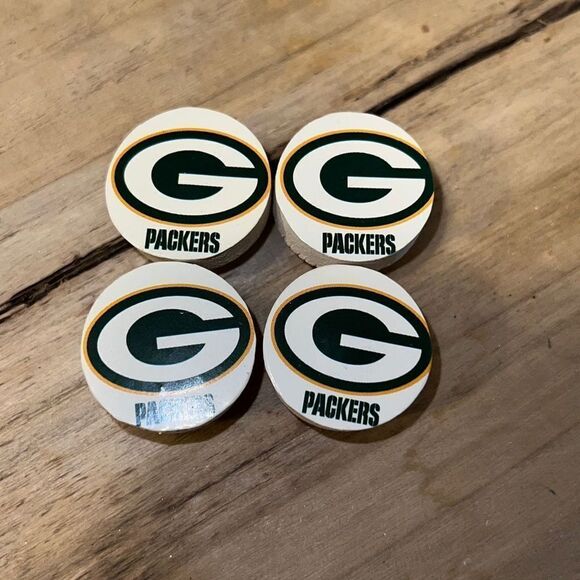 Vintage Green Bay Packers Button Covers Set Of 4 - Picture 1 of 7